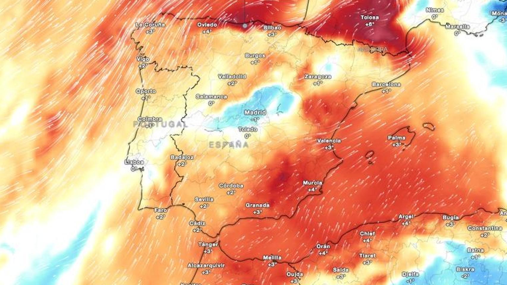 Las temperaturas crecerá entre 4 y 8 ºC respecto a lo habitual en varias áreas de la Península.