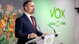 Santiago Abascal en su última comparecencia pública, el pasado 22 de diciembre de 2025.