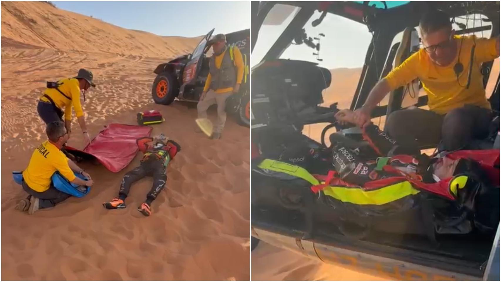Isidre Esteve tras su accidente en el Rally Dakar 2026.