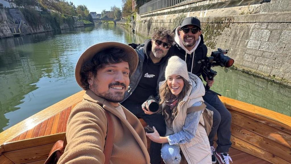 Carlo Cuñado y Eva Rojas en una de las grabaciones de 'La vuelta al mundo en 80 likes'.