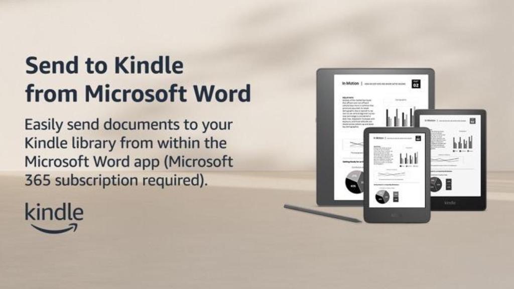 La función de enviar a la Kindle de Microsoft