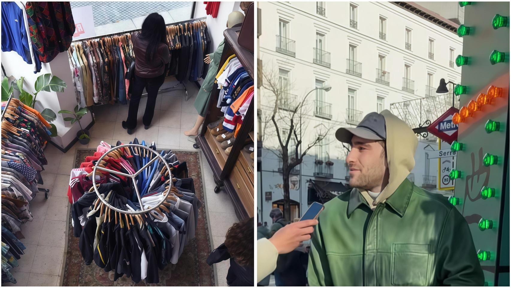 Montaje de Ignacio, empleado de una tienda de ropa.