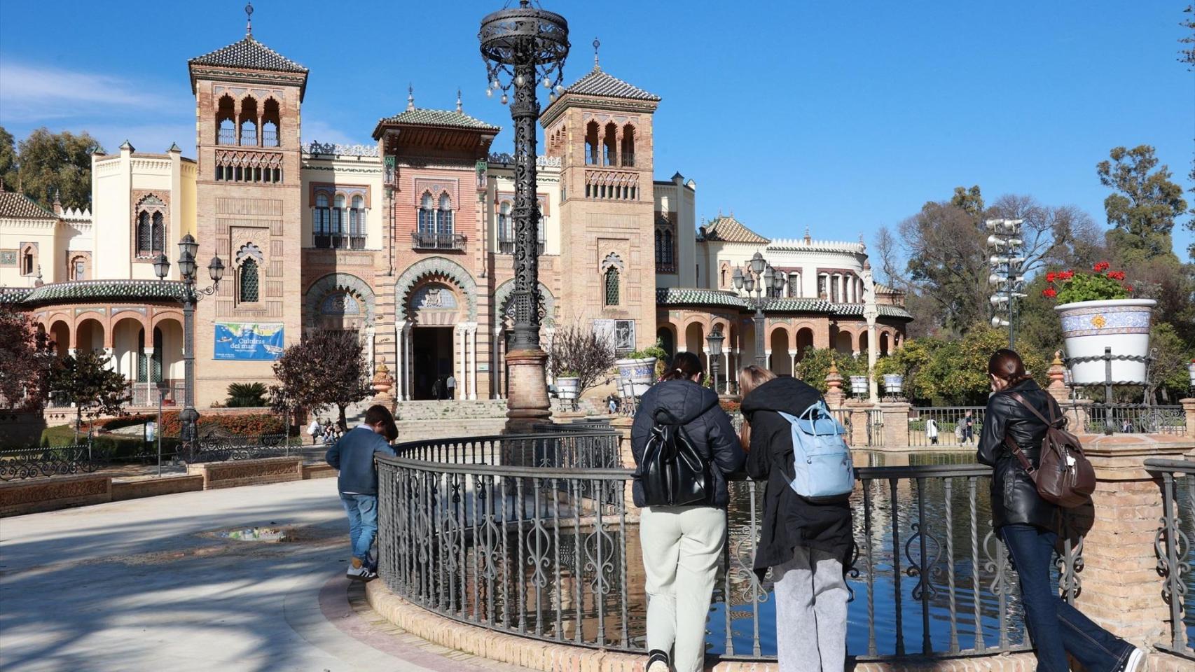 La Plaza de América, en el Parque de María Luisa.