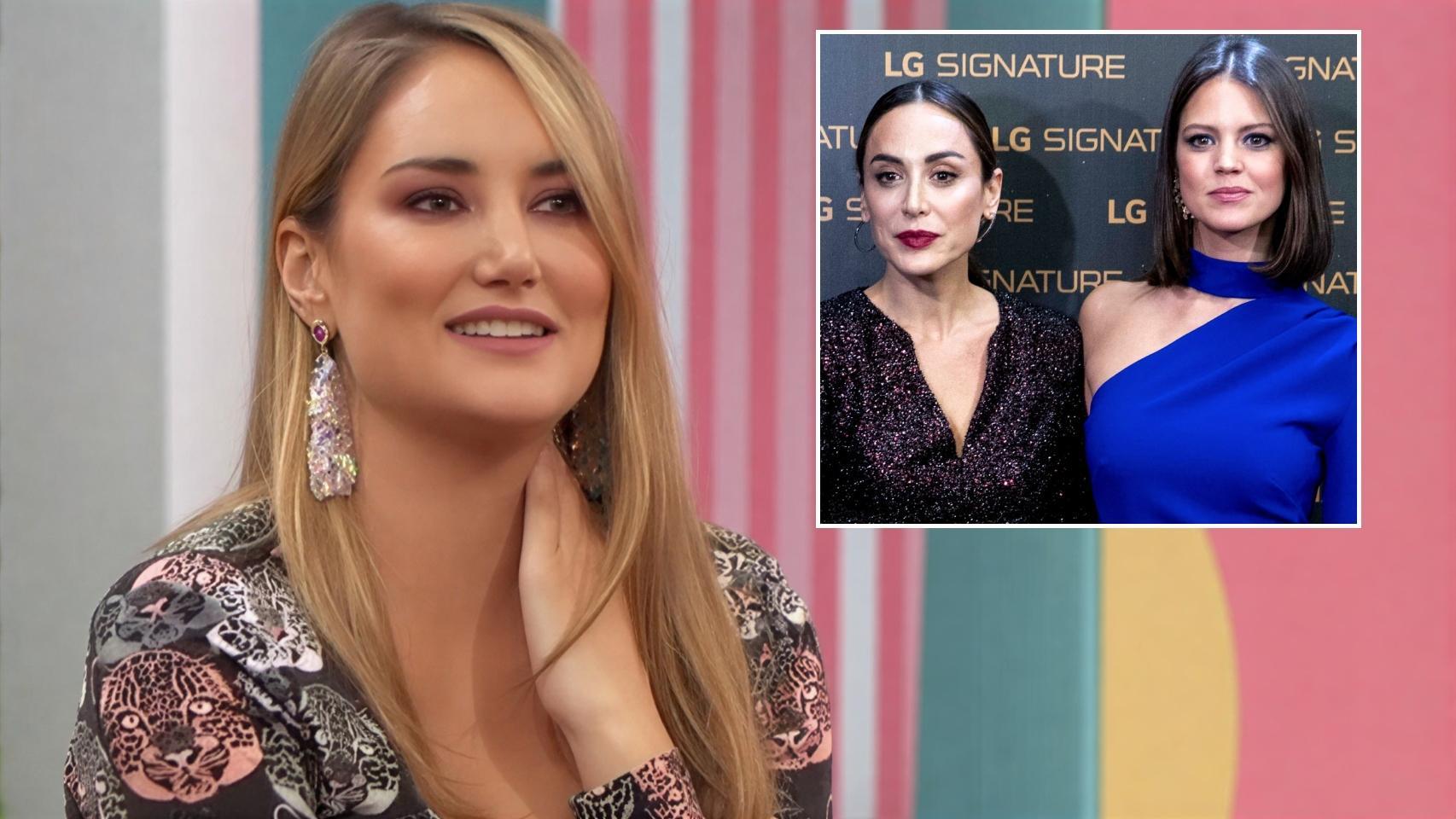 Alba Carrillo en 'D Corazón' e imágenes de archivo de Tamara Falcó e Isabelle Junot.