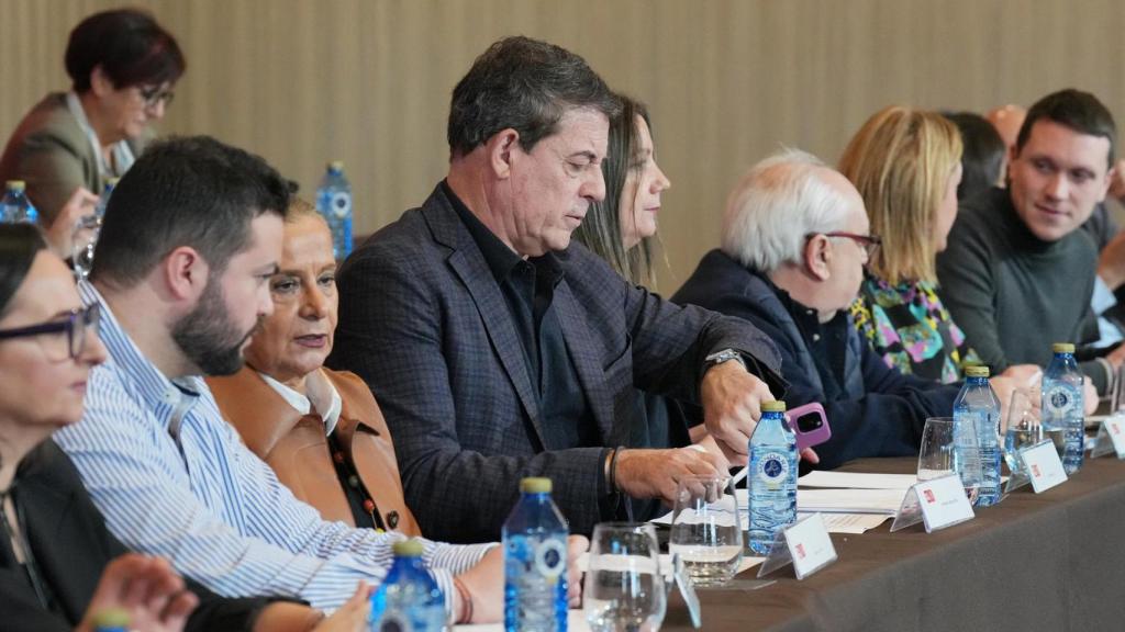 El secretario general del PSdeG, José Ramón Gómez Besteiro, durante la reunión del Comité Nacional del Partido Socialista de Galicia