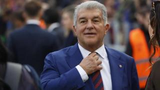 Joan Laporta, en el Camp Nou, durante el Barça-Athletic Club