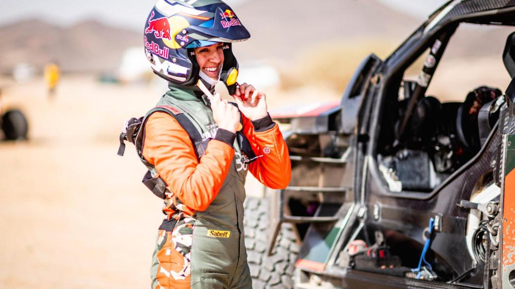 Cristina Gutiérrez, en la séptima etapa del Dakar