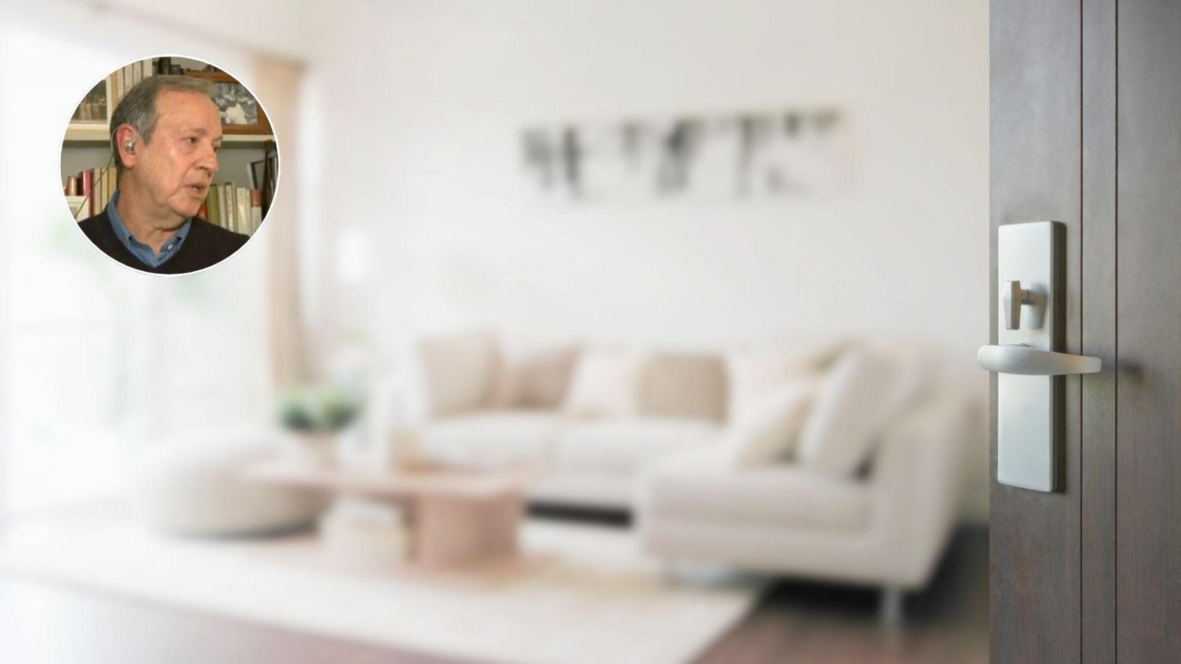 Imagen de archivo de un salón y de Ramón.