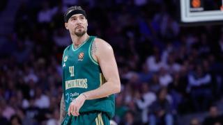 Juancho Hernangómez, durante el partido de Euroliga contra el Real Madrid.