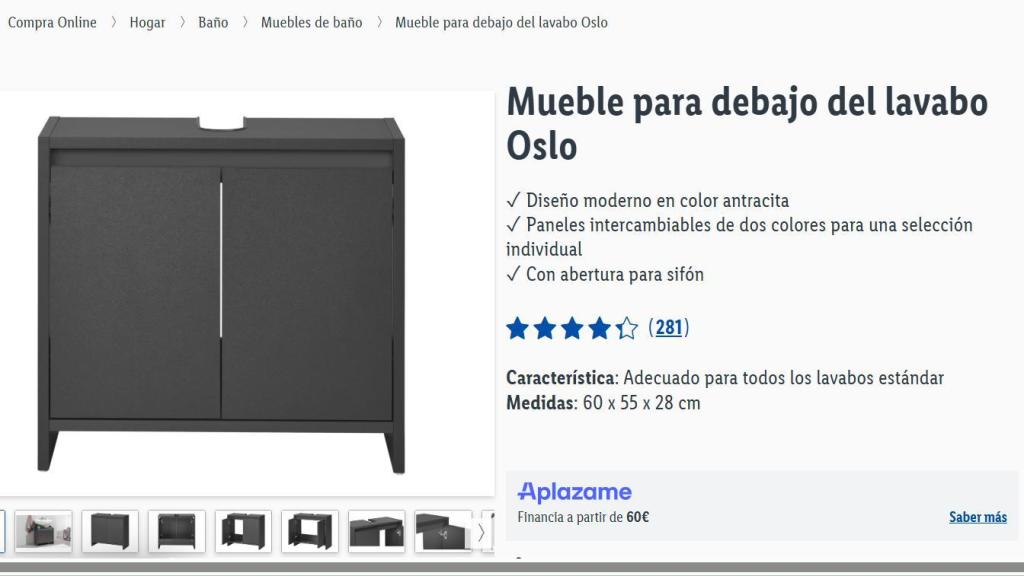 Mueble para debajo del lavabo.