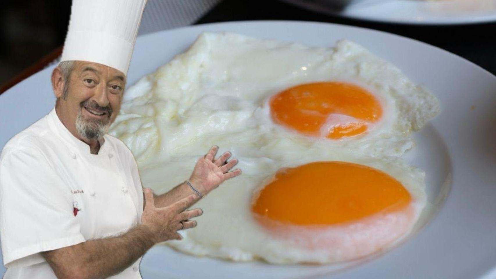 Karlos Arguiñano junto a unos huevos fritos.