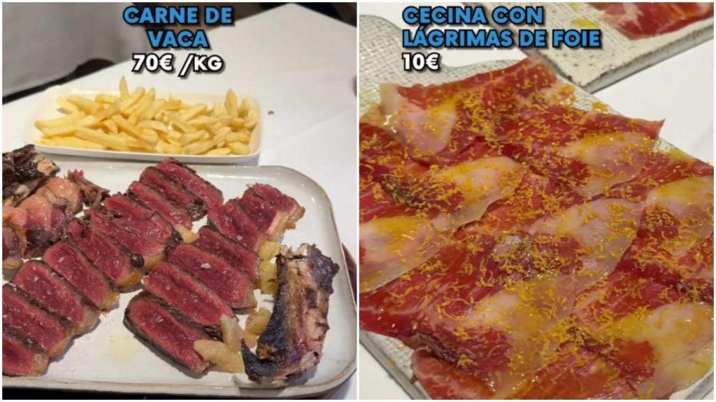 Platos de uno de los asadores más famosos de la provincia de A Coruña