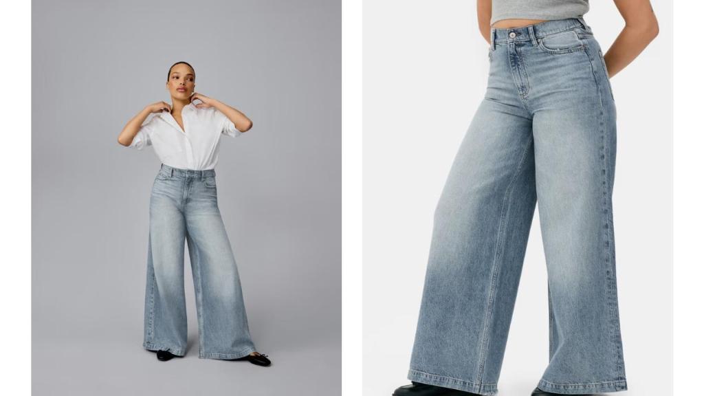 Vaqueros palazzo elásticos.