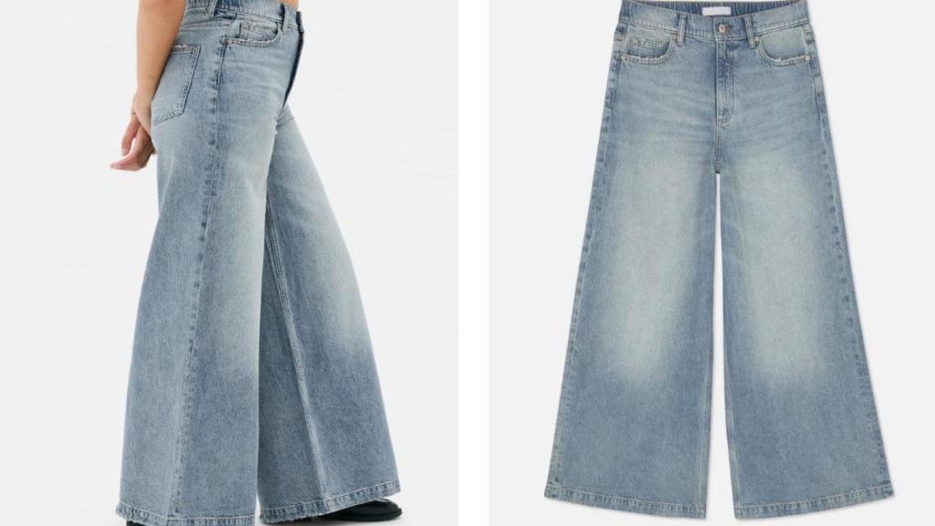 Vaqueros palazzo elásticos.