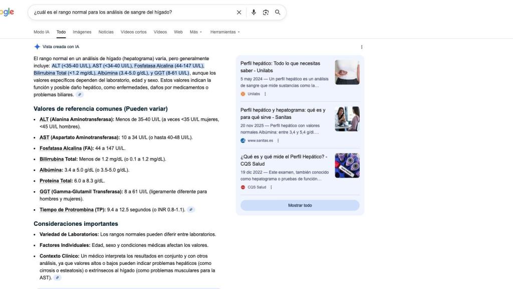 Resumen de IA con esta consulta.