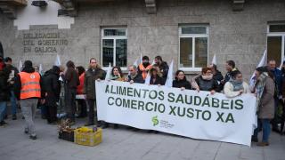 Ganaderos gallegos se concentran en A Coruña contra el acuerdo UE-Mercosur: É fraudulento