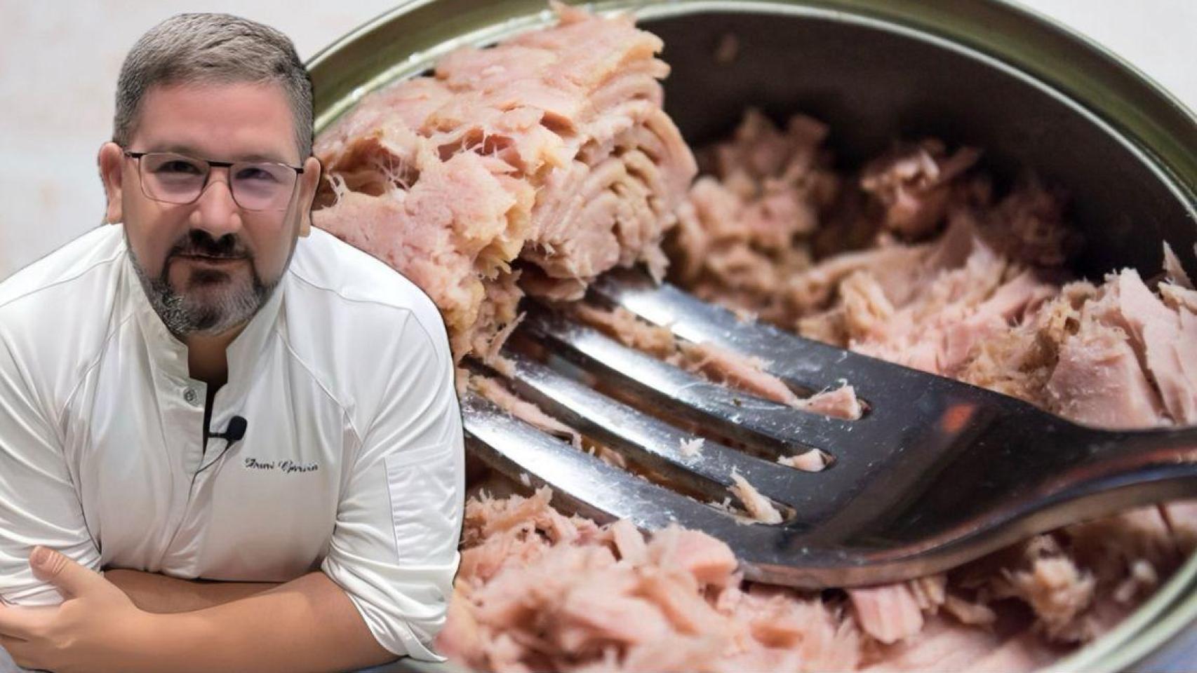 Dani García junto a una lata de atún.