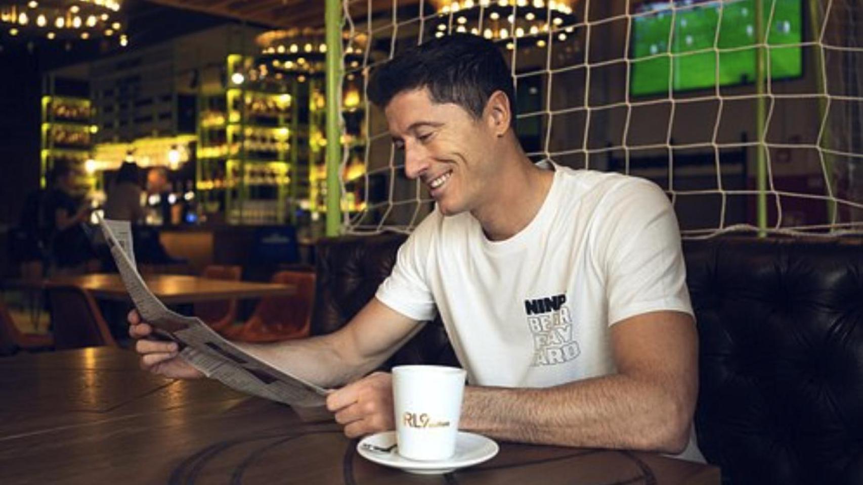 Lewandowski, en un restaurante