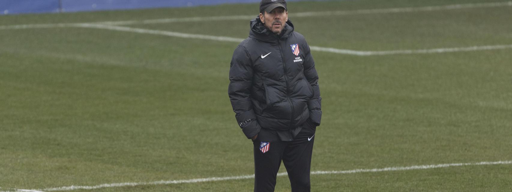 Simeone, durante un entrenamiento del Atlético de Madrid