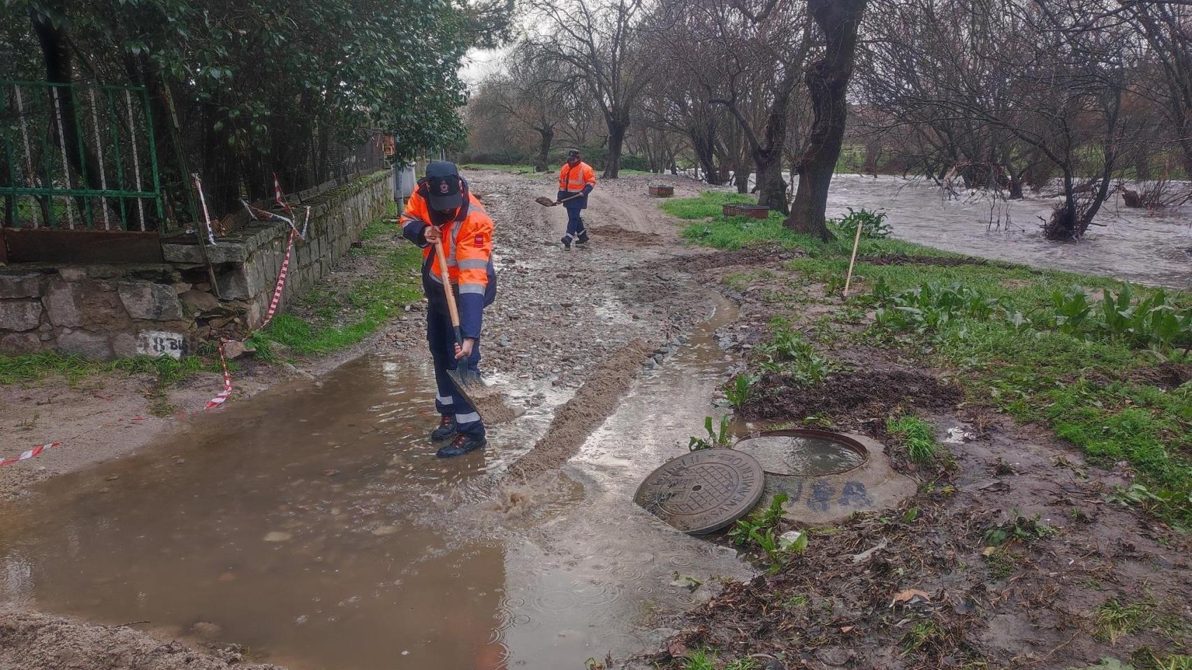 Una zona de Madrid afectada por las lluvias.
