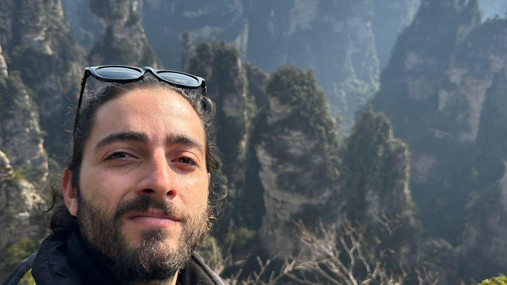 Adrián en el parque nacional de Zhangjiajie, en China.