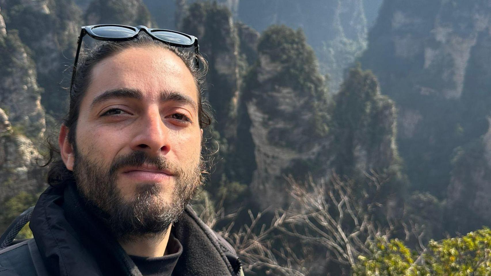 Adrián en el parque nacional de Zhangjiajie, en China.