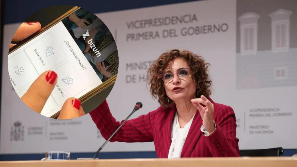 Montaje de María Jesús Montero con Bizum (EP).