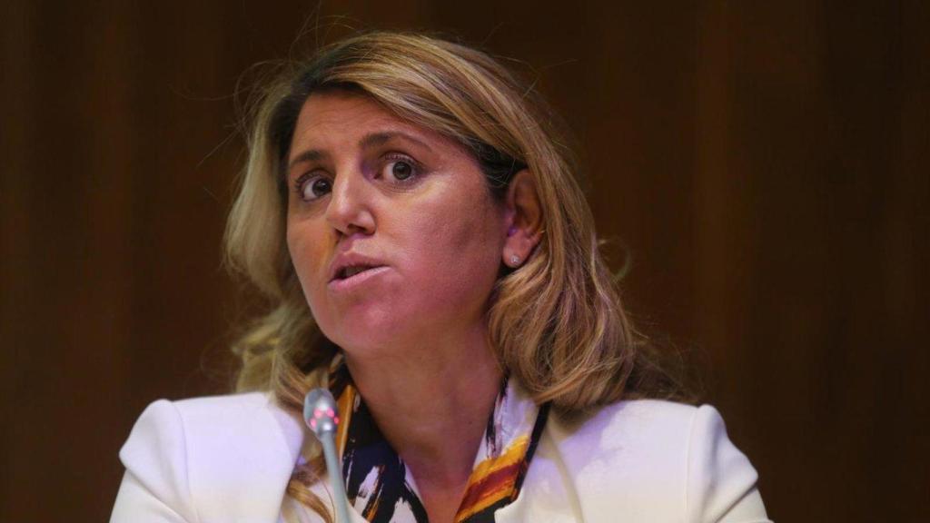 La directora general de La Coalición, Carlota Navarrete, en un acto del Observatorio de la Piratería y Hábitos de Consumo en Contenidos Digitales 2020, en el Museo Antropológico Nacional en octubre de 2021.