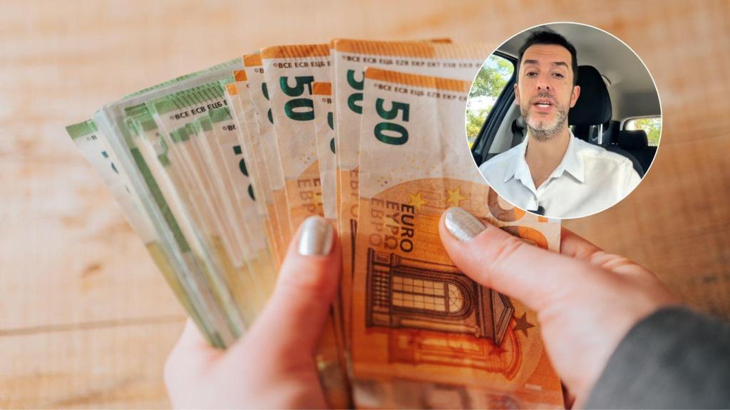 El abogado Manuel Requena y varios billetes de euro.