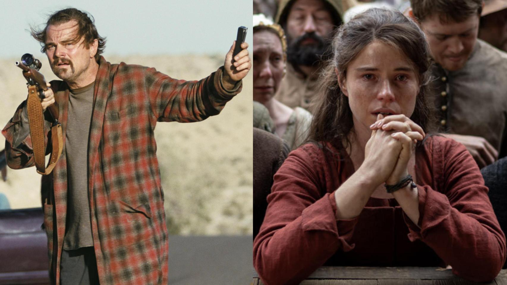 Fotogramas de 'Una batalla tras otra', de Paul Thomas Anderson y 'Hamnet', de Chloe Zhao.