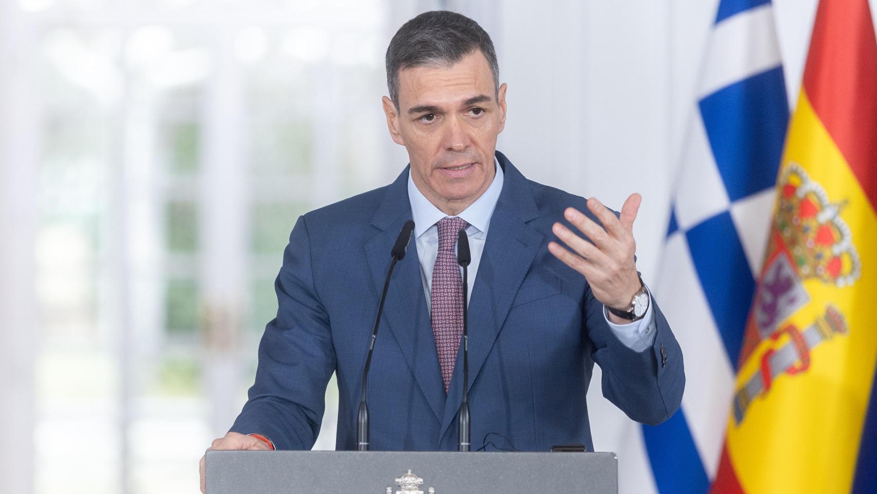 El presidente del Gobierno, Pedro Sánchez, durante una rueda de prensa.