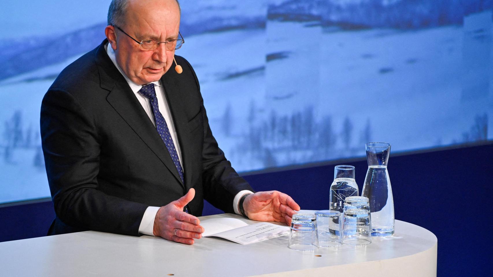El comisario de Defensa, Andrius Kubilius, durante su comparecencia de este lunes en Suecia