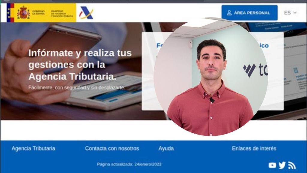 Montaje de Aitor Fernández con la web de la Agencia Tributaria.