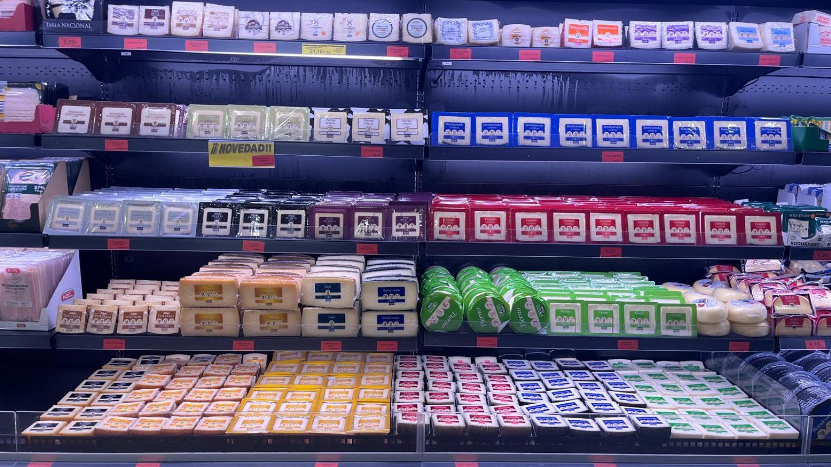 Imagen de la sección de quesos de Mercadona.