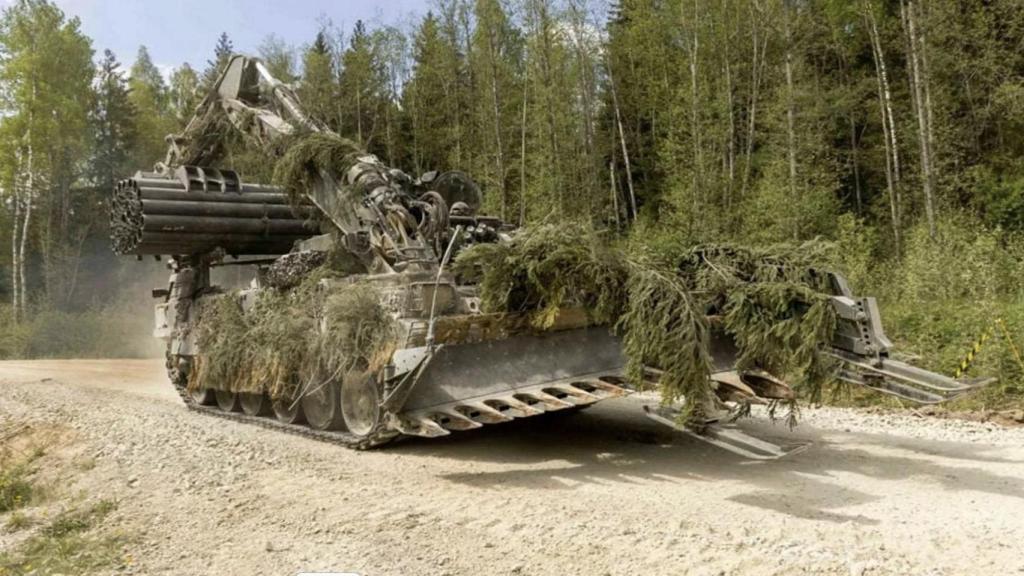 Un vehículo acorazado de ingenieros Trojan del Ejército británico.