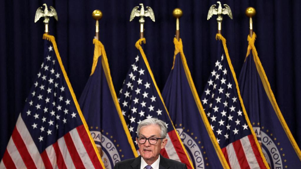 El presidente de la Fed, Jerome Powell, durante una rueda de prensa.