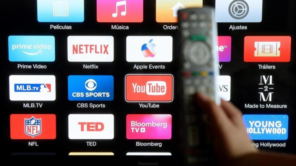Diferentes iconos de plataformas y contenido en 'streaming'.