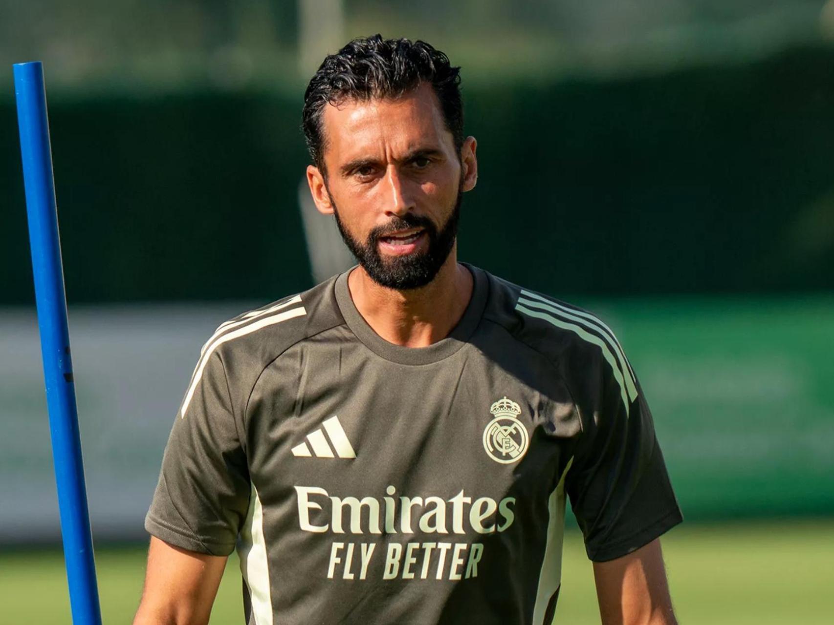 Álvaro Arbeloa, en un entrenamiento del Real Madrid Castilla