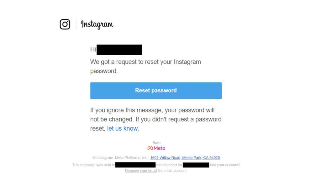 El correo de Instagram que han recibido los usuarios