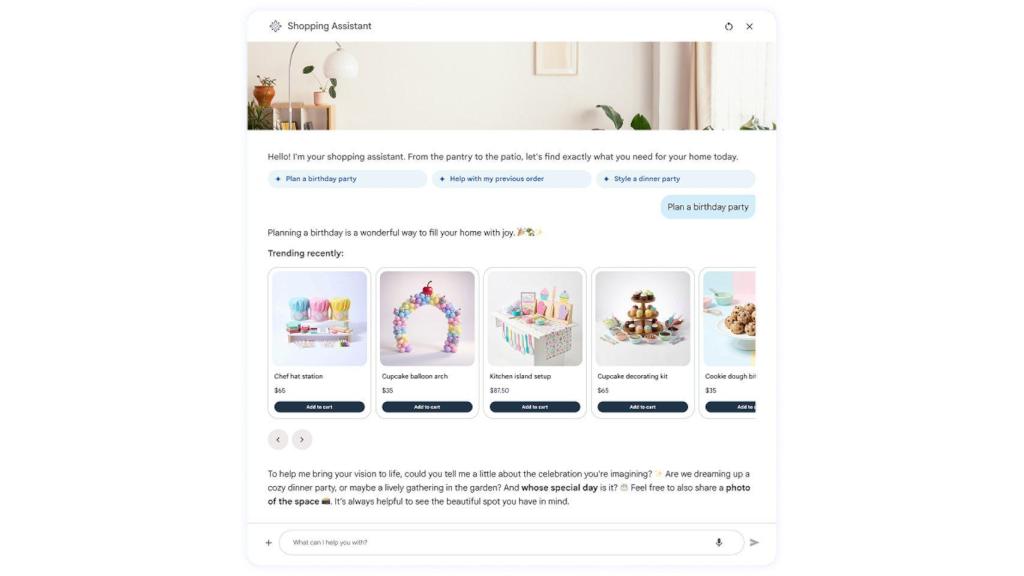 Ejemplo de asistente basado en IA para comprar productos en una tienda