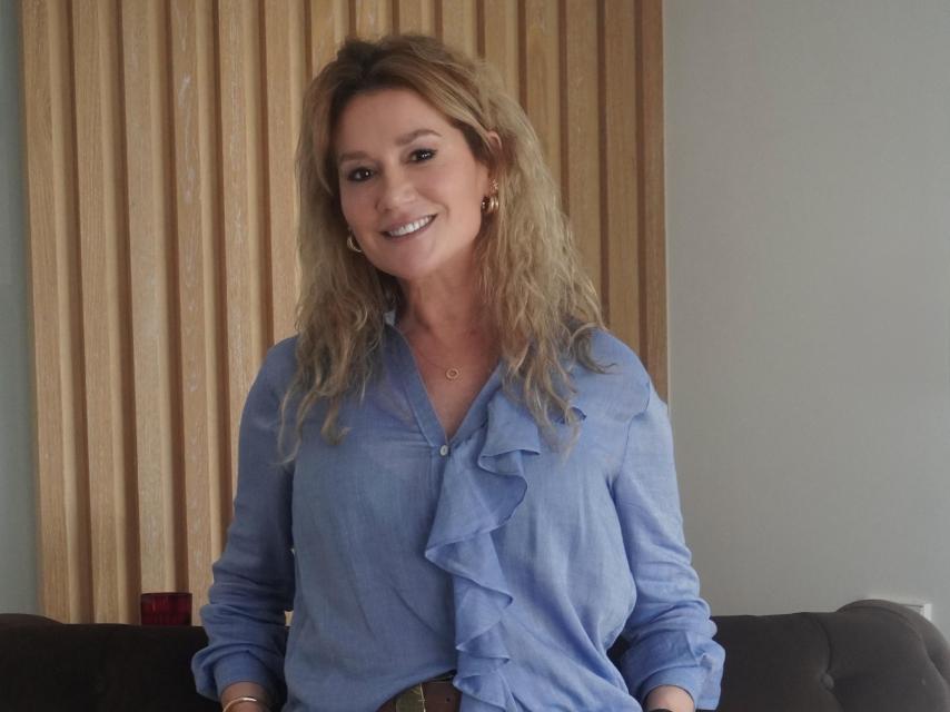 La empresaria en el 'set' de grabación.