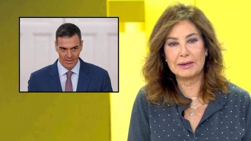 Ana Rosa Quintana y Pedro Sánchez, en un fotomontaje de BLUPER.