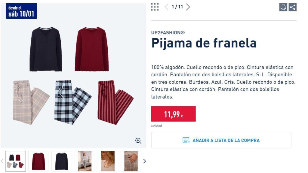 Pijama de franela.