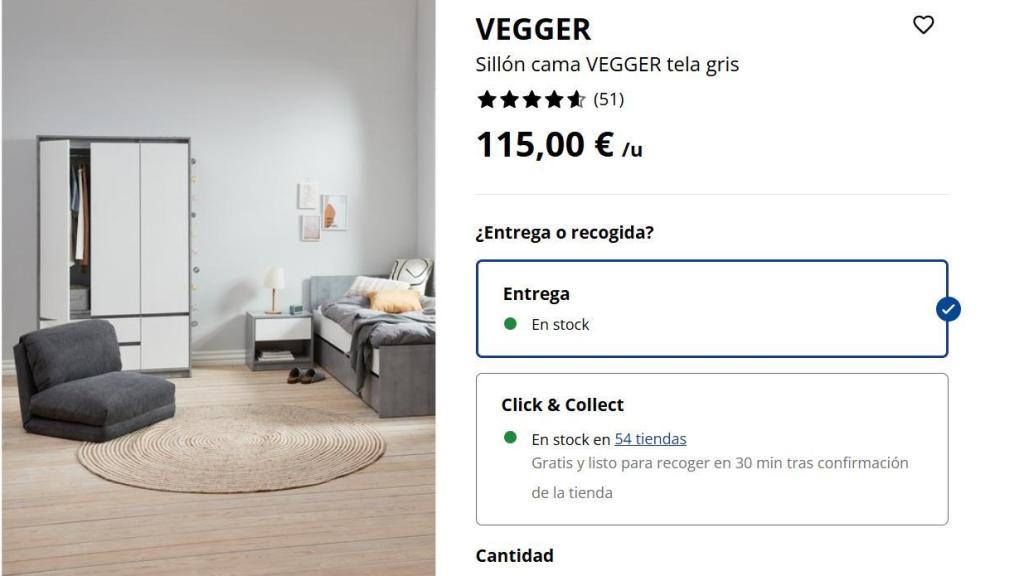 Sillón cama Vegger.