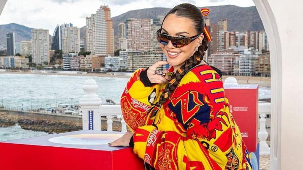 Inés Hernand, en una rueda del prensa del Benidorm Fest 2025.