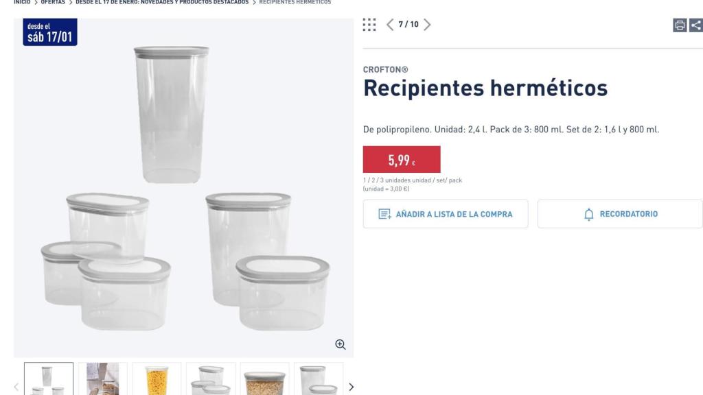 Recipientes herméticos.
