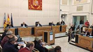 Juanfran Pérez Llorca en la mesa del Agua de Alicante este martes.