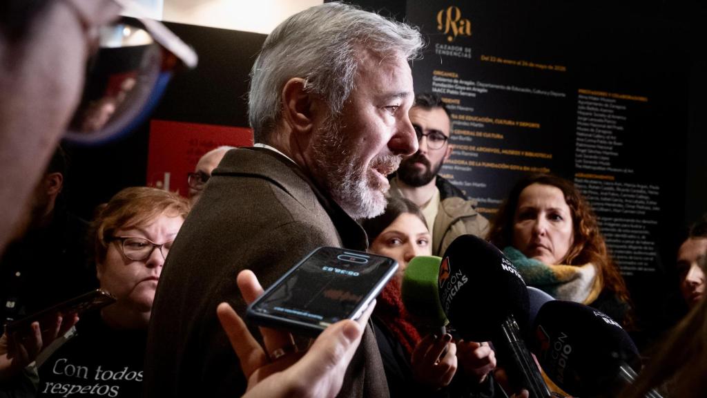 El presidente de Aragón, Jorge Azcón, este martes.