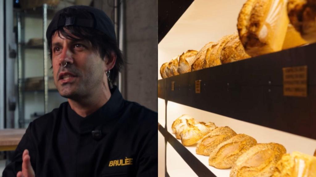 Mario, dueño de una panadería en Andorra, en un montaje de El Español