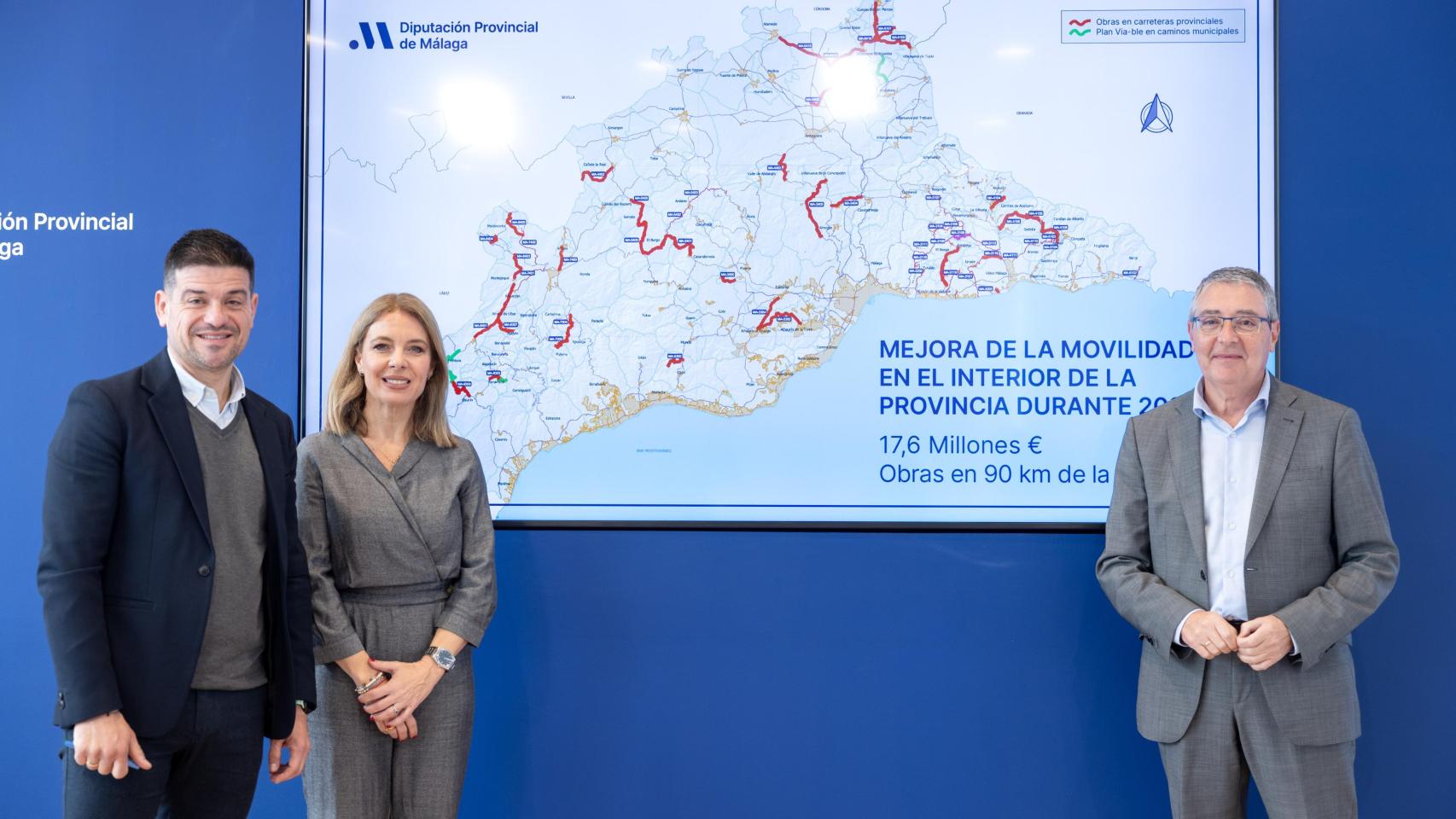 Un momento de la presentación de las inversiones de la Diputación de Málaga en carreteras.